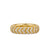 Chevron Band in 18K Yellow Gold with Diamonds, 6mm