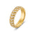 Chevron Band in 18K Yellow Gold with Diamonds, 6mm