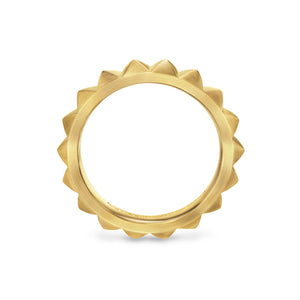 Pyramid Band Ring in 18K Yellow Gold, 4mm, Size 10