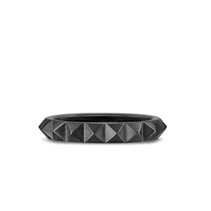 Pyramid Band Ring in Black Titanium, 4mm, Size 10