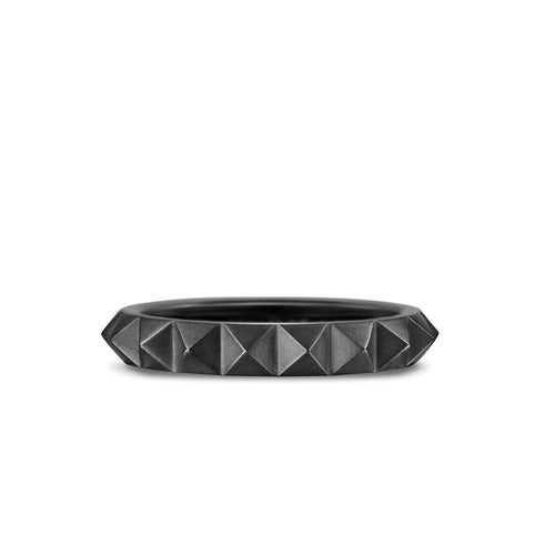 Pyramid Band Ring in Black Titanium, 4mm, Size 10