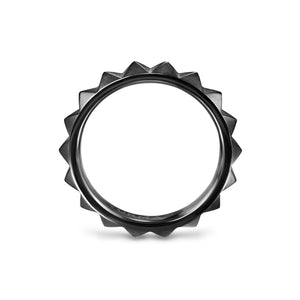 Pyramid Band Ring in Black Titanium, 4mm, Size 10