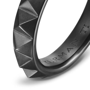 Pyramid Band Ring in Black Titanium, 4mm, Size 10