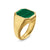 Streamline Signet Ring in 18K Yellow Gold with Malachite, 18mm