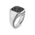 Streamline Signet Ring in Sterling Silver with Black Diamonds, 18mm