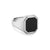 Streamline Signet Ring in Sterling Silver with Black Onyx, 18mm