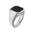 Streamline Signet Ring in Sterling Silver with Black Onyx, 18mm
