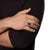 Model wearing David Yurman Streamline Signet Ring in Sterling Silver with Pietersite