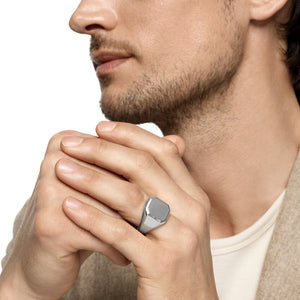 Streamline Signet Ring in Sterling Silver, 18mm