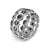 Hex Stack Ring in Sterling Silver with Black Diamonds, 9.3mm