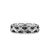 Hex Band Ring in Sterling Silver with Black Diamonds, 6mm