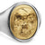 Memento Mori Skull Ring in Sterling Silver with 14K Yellow Gold, 18.6mm