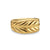 Chevron Three Sided Signet Ring in 18K Yellow Gold, 12.5mm