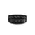 Chevron Three Sided Signet Ring in Black Titanium, 12.5mm
