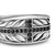 Chevron Three Sided Signet Ring in Sterling Silver with Black Diamonds, 12.5mm