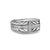 Chevron Three Sided Signet Ring in Sterling Silver with Diamonds, 12.5mm