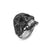 Pavé Skull Pinky Ring in Sterling Silver with Black Diamonds, 26.5mm