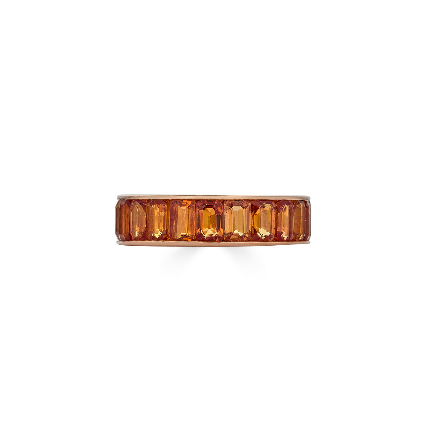 Sabel Collection Rose Gold Orange Sapphire Eternity Band