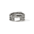 John Hardy Icon Stud Sterling Silver Pyramidal Diamond Triple Row Ring