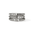 John Hardy Icon Stud Sterling Silver Pyramidal Diamond Triple Row Ring