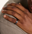 Man wearing John Hardy Spear Sterling Silver Pave Diamond Coil Ring with Black Rhodium