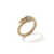 John Hardy Spear Yellow Gold Pave Diamond Single Coil Ring