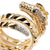 John Hardy Naga Yellow Gold Dragon Coil Ring with Blue Sapphire and Diamonds