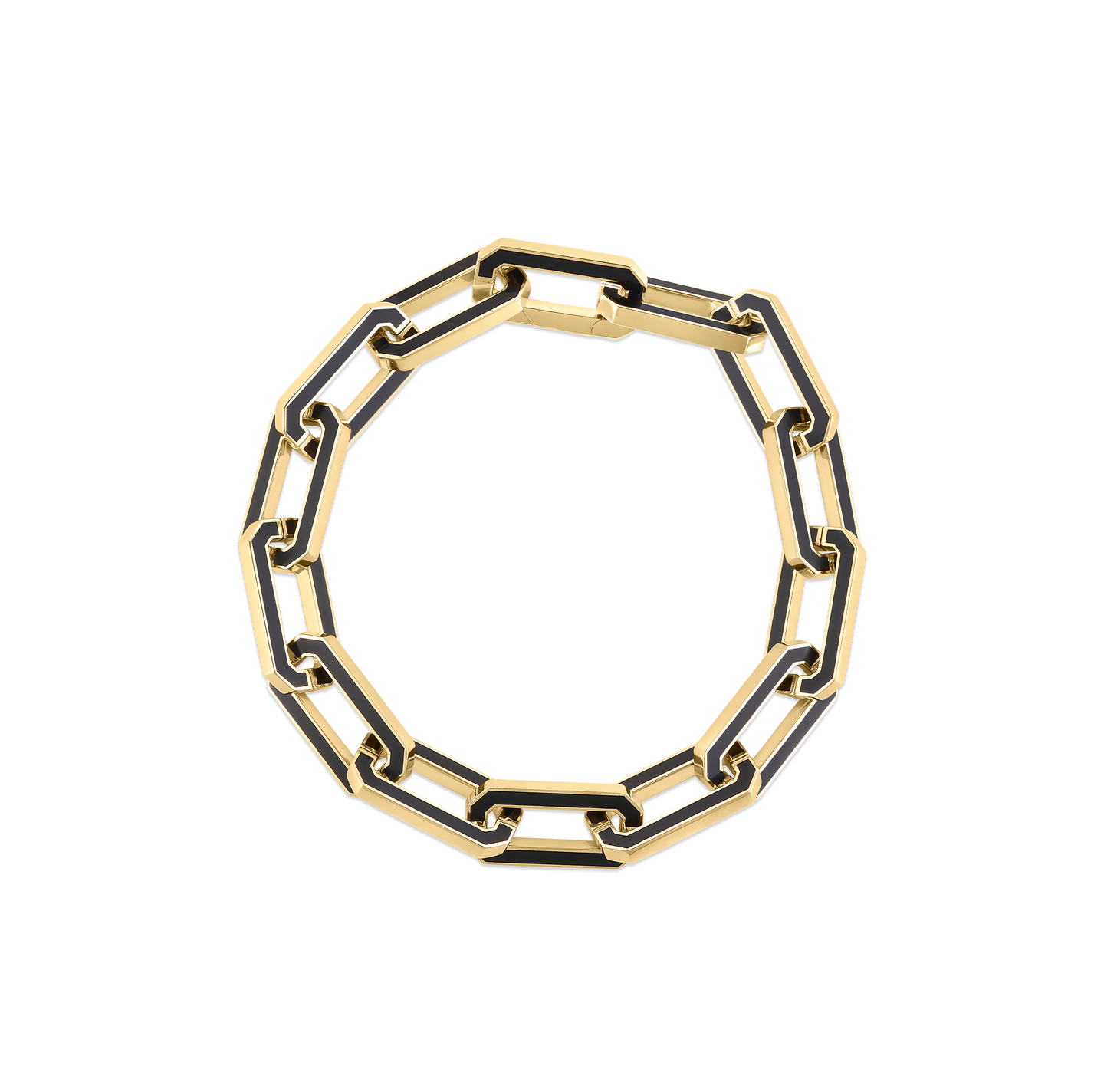 Roberto Coin Yellow Gold and Black Ceramic Link Bracelet