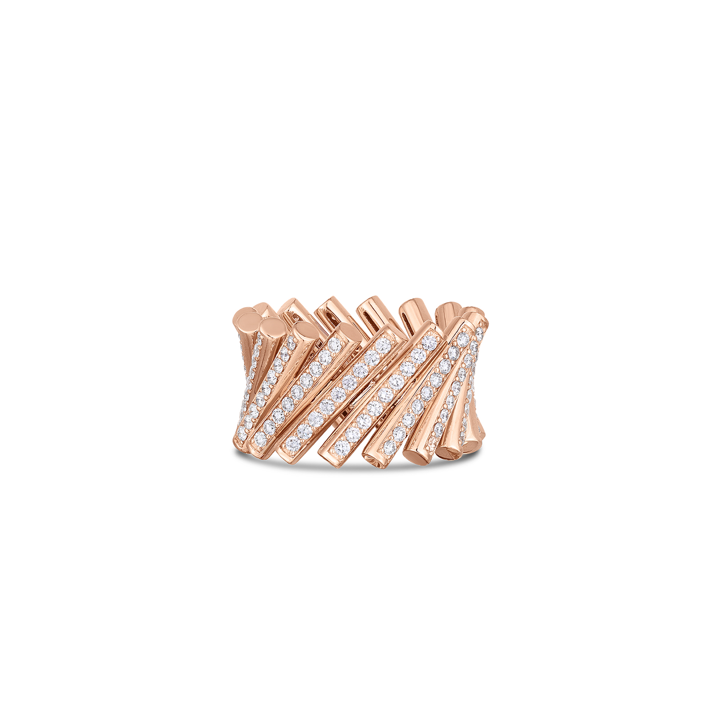 Roberto Coin Domino 18K Rose Gold Diamond Pave Ring
