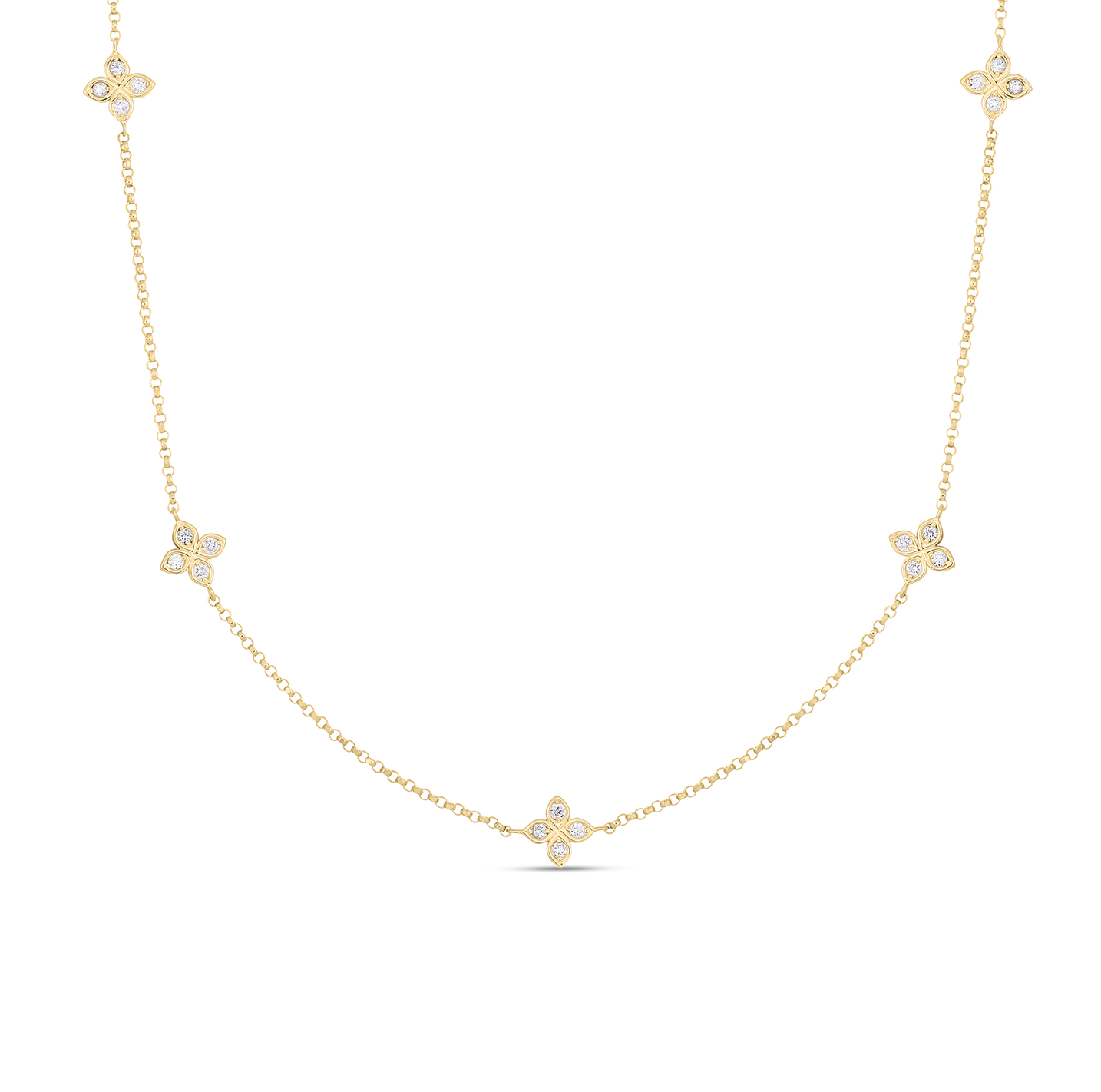 Roberto Coin Yellow Gold Diamond Necklace, 17