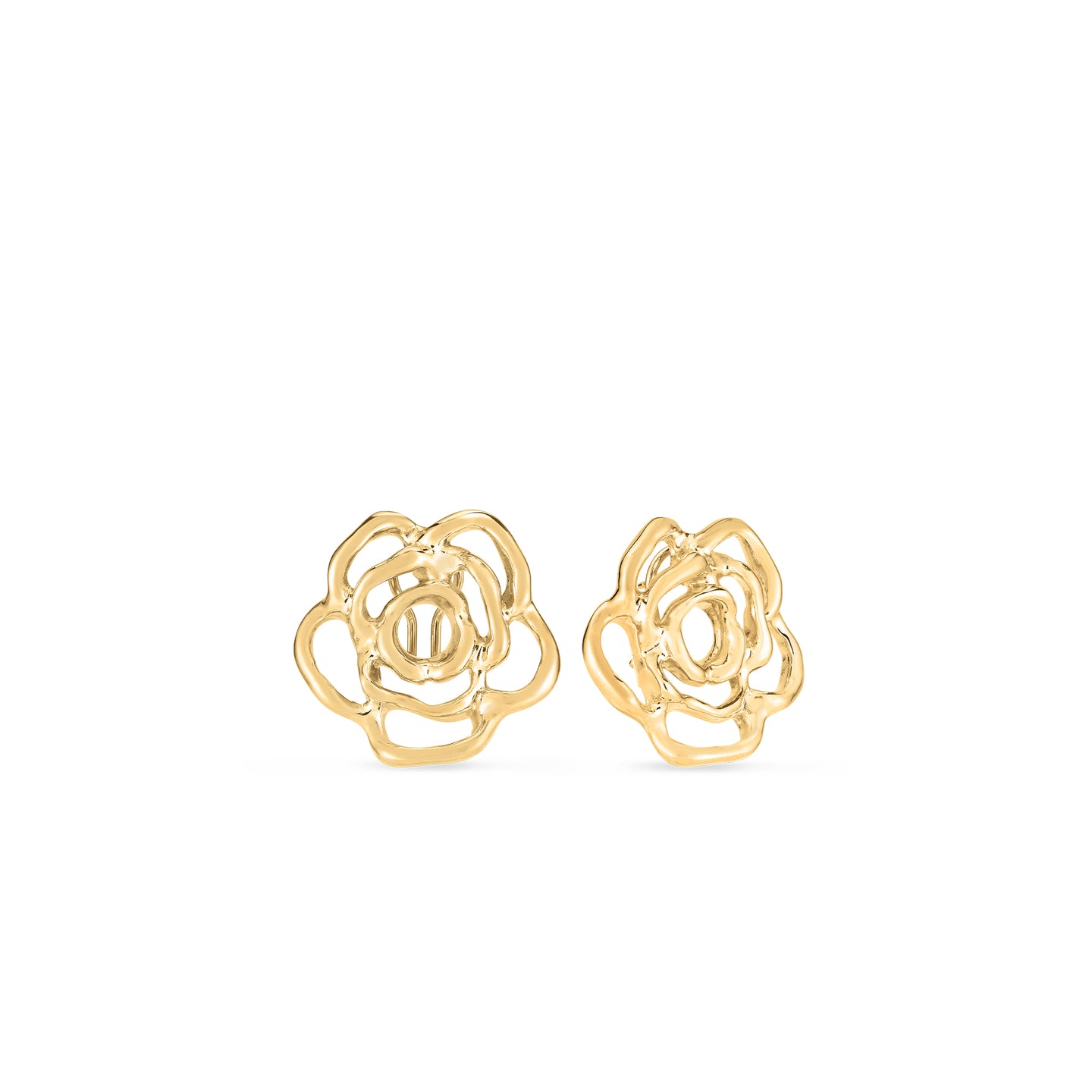 Roberto Coin Yellow Gold Flower Outline Earrings