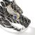 John Hardy Naga Saddle Ring with White Diamonds, Black and Blue Sapphires