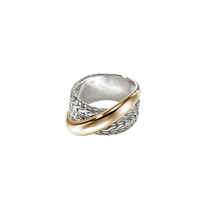 John Hardy Essentials Mixed Metals Crossover Ring