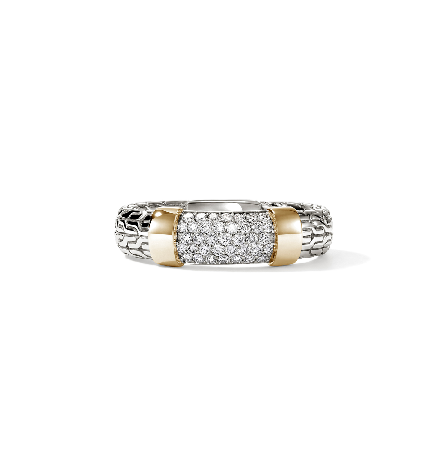 John Hardy Essentials Mixed Metals Pavé Diamond Band
