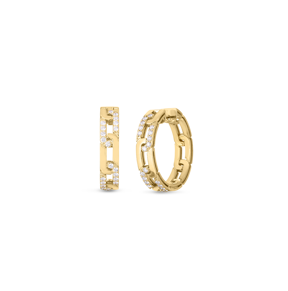 Roberto Coin Yellow Gold Diamond Navarra Earrings