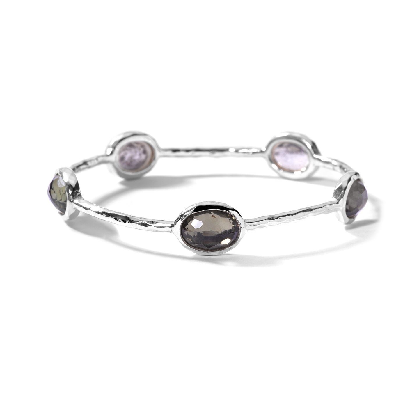 IPPOLITA Rock Candy Sterling Silver 5-Stone Rock Crystal and Pyrite Doublet Bangle