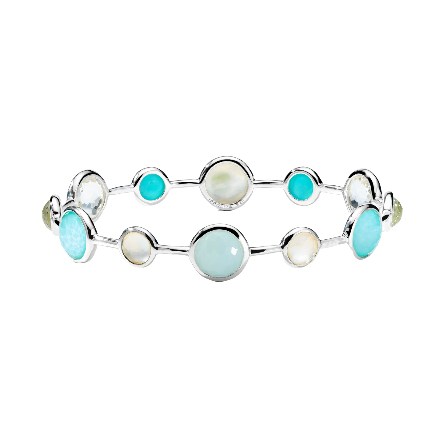IPPOLITA Lollipop Sterling Silver Alternating 12-Stone Bangle in Brezza