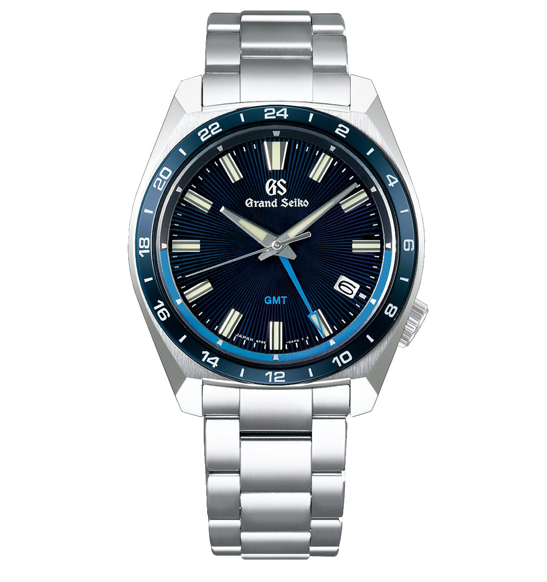 Grand Seiko Sport Watch with Black Dial and Black/Blue Bezel, 40mm