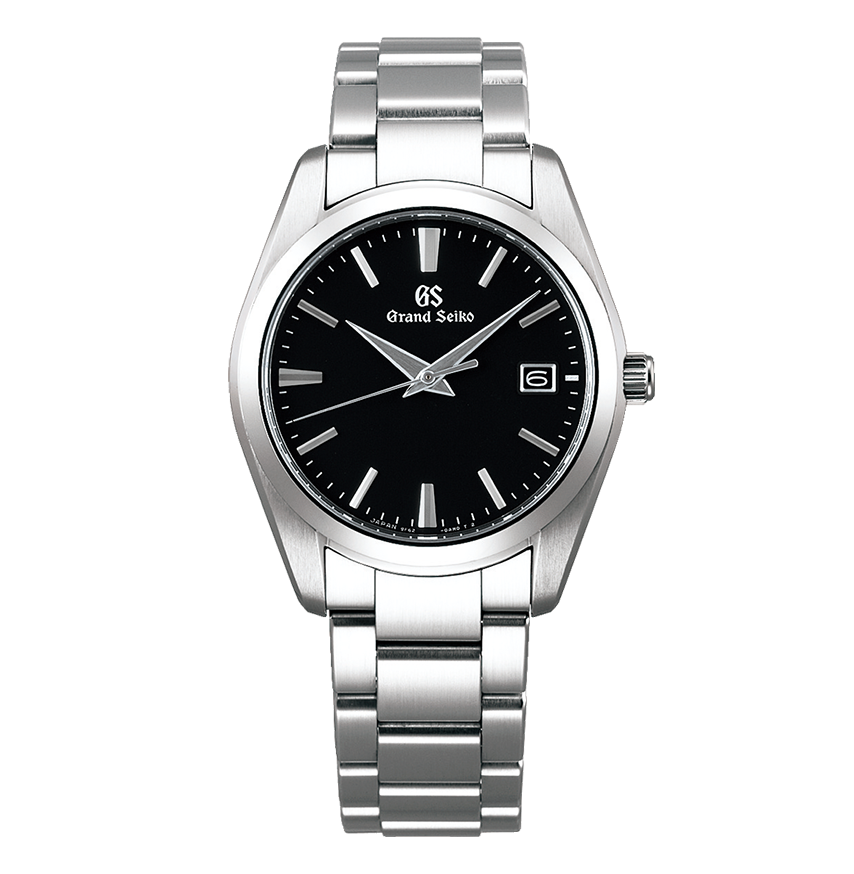 Stainless Steel Grand Seiko Heritage Watch with Black Dial