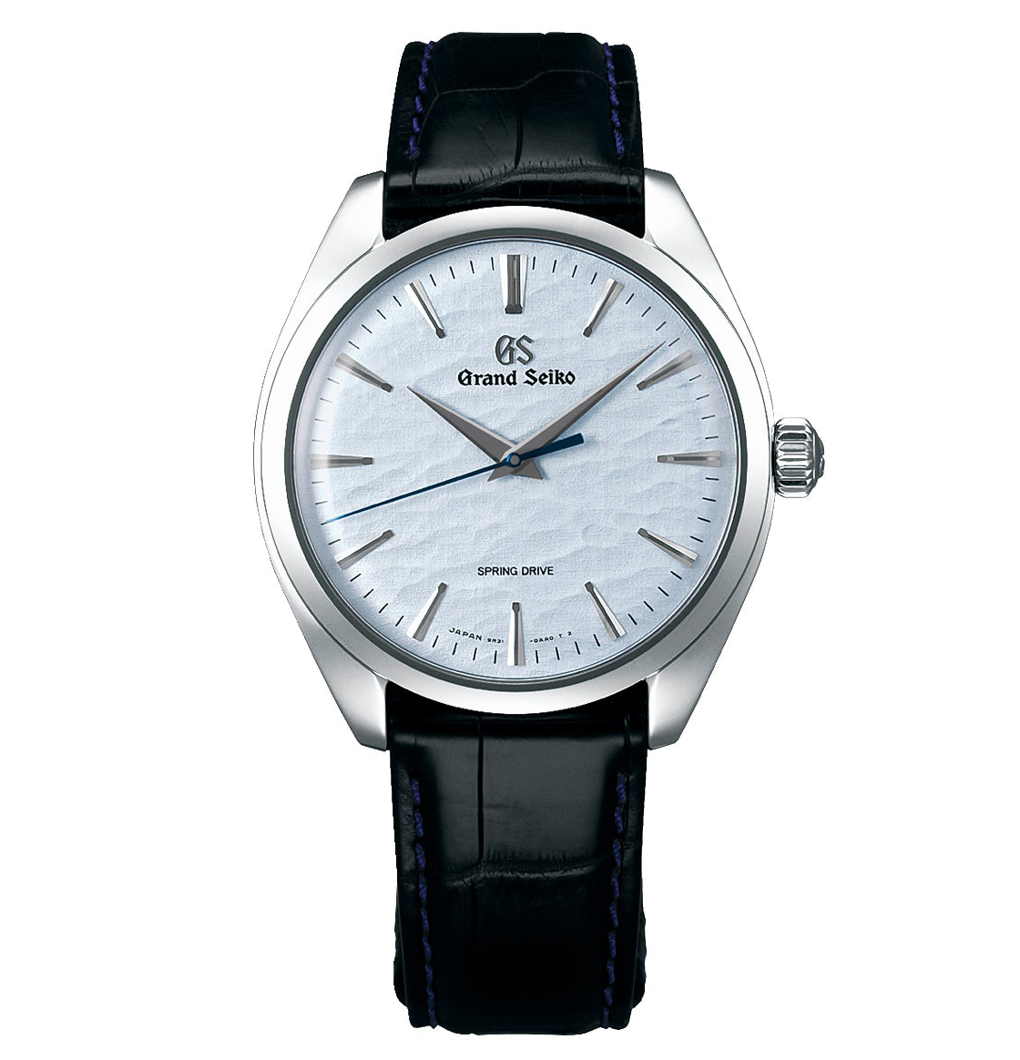Grand Seiko Elegance Watch with Blue Dial and Black Strap, 38mm