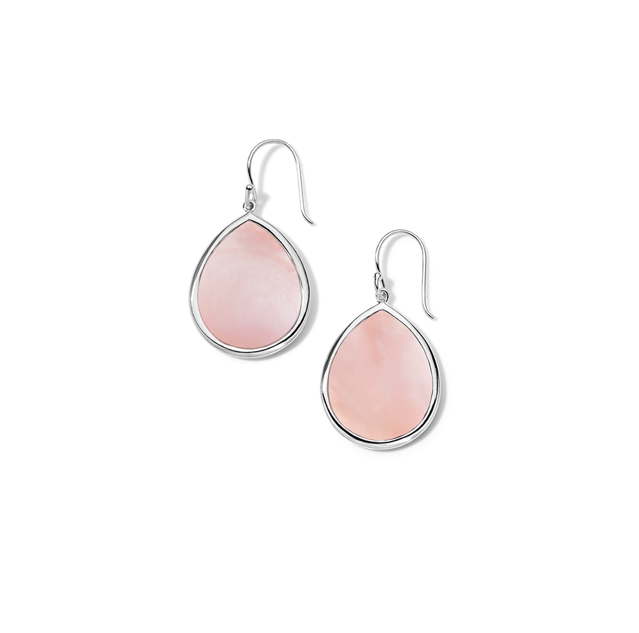 IPPOLITA Polished Rock Candy Sterling Silver Small Teardrop Pink Shell Earrings