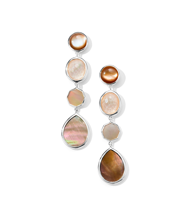 IPPOLITA Polished Rock Candy Sterling Silver Linear Gemstone Earrings in Dahlia
