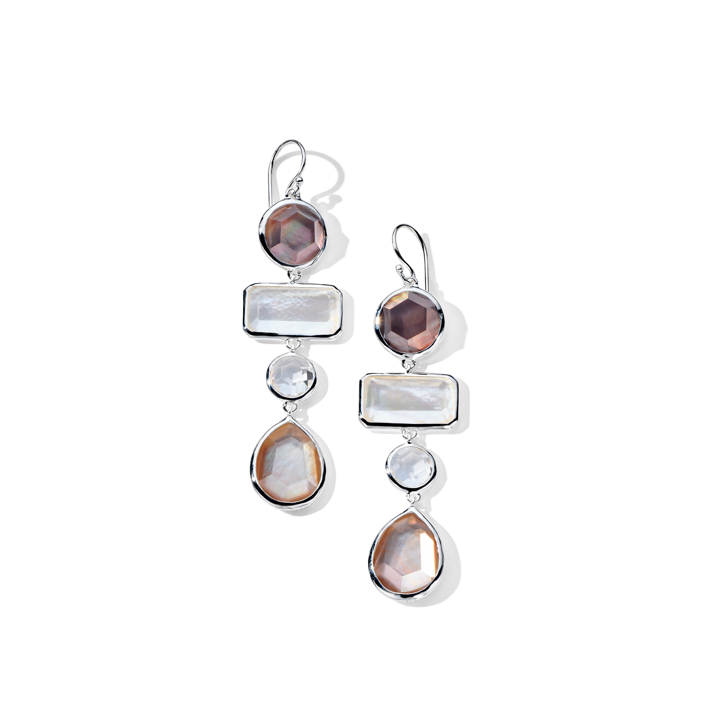 IPPOLITA Rock Candy Large Mixed Cut 4-Tier Earrings in Sabbia Gemstones
