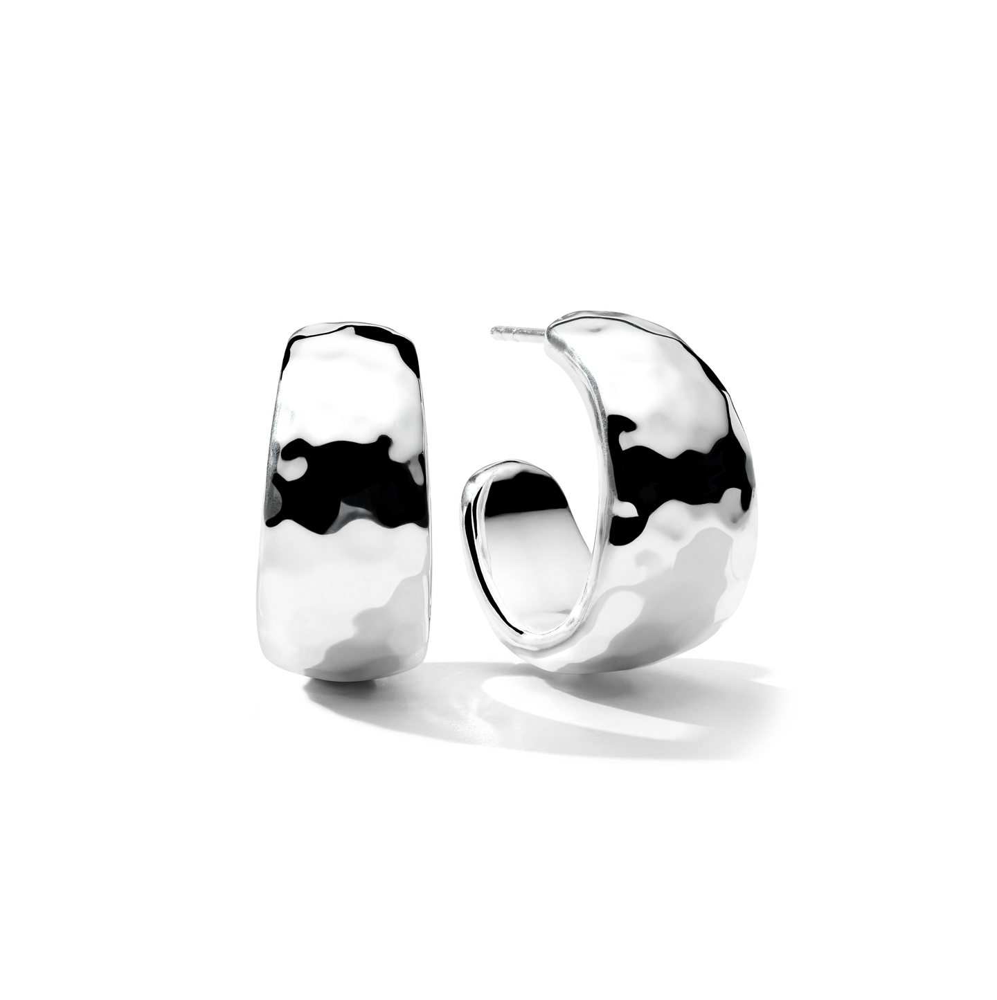 IPPOLITA Classico Sterling Silver Hammered Hoop Earrings with Tapered Ends