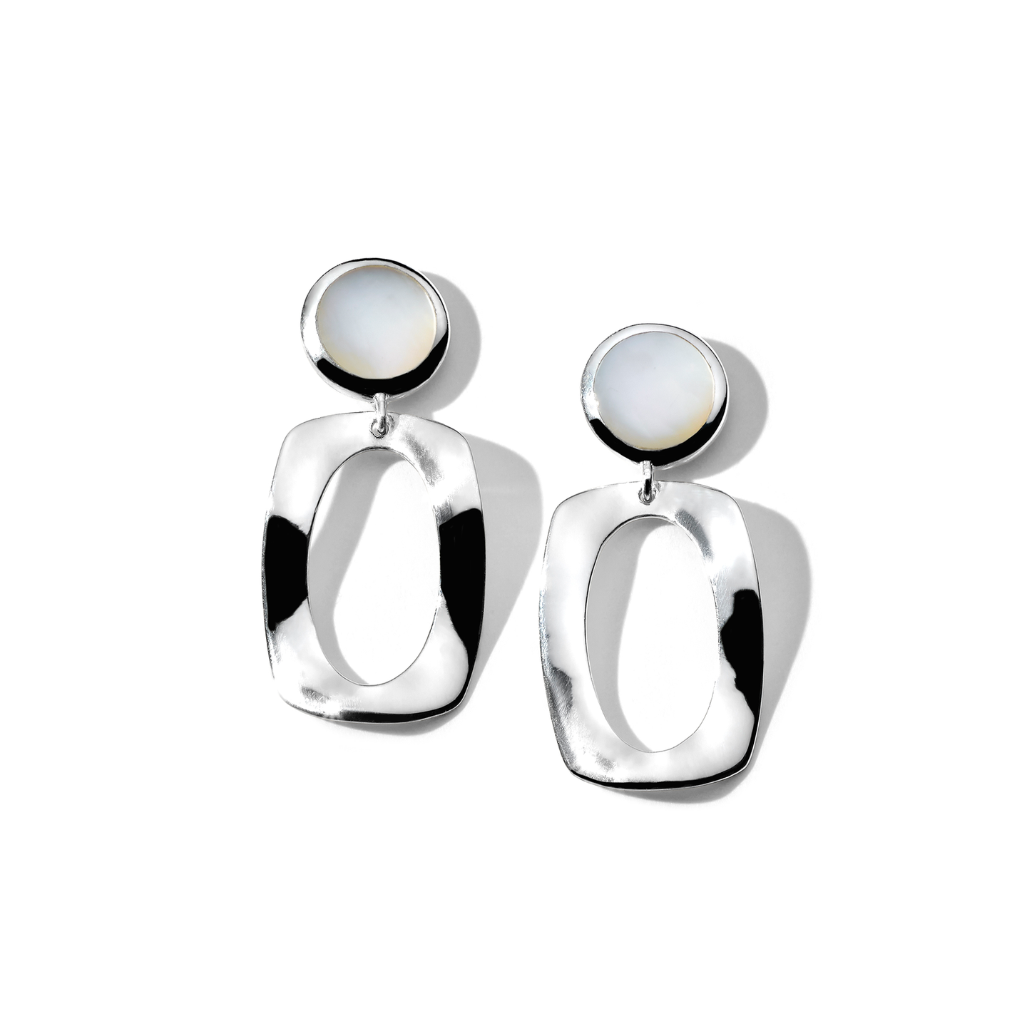 IPPOLITA Polished Rock Candy Small Dot and Frame Post Earrings in Mother-of-Pearl
