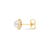 Yellow Gold 6mm Freshwater Pearl and Diamond Halo Stud Earring