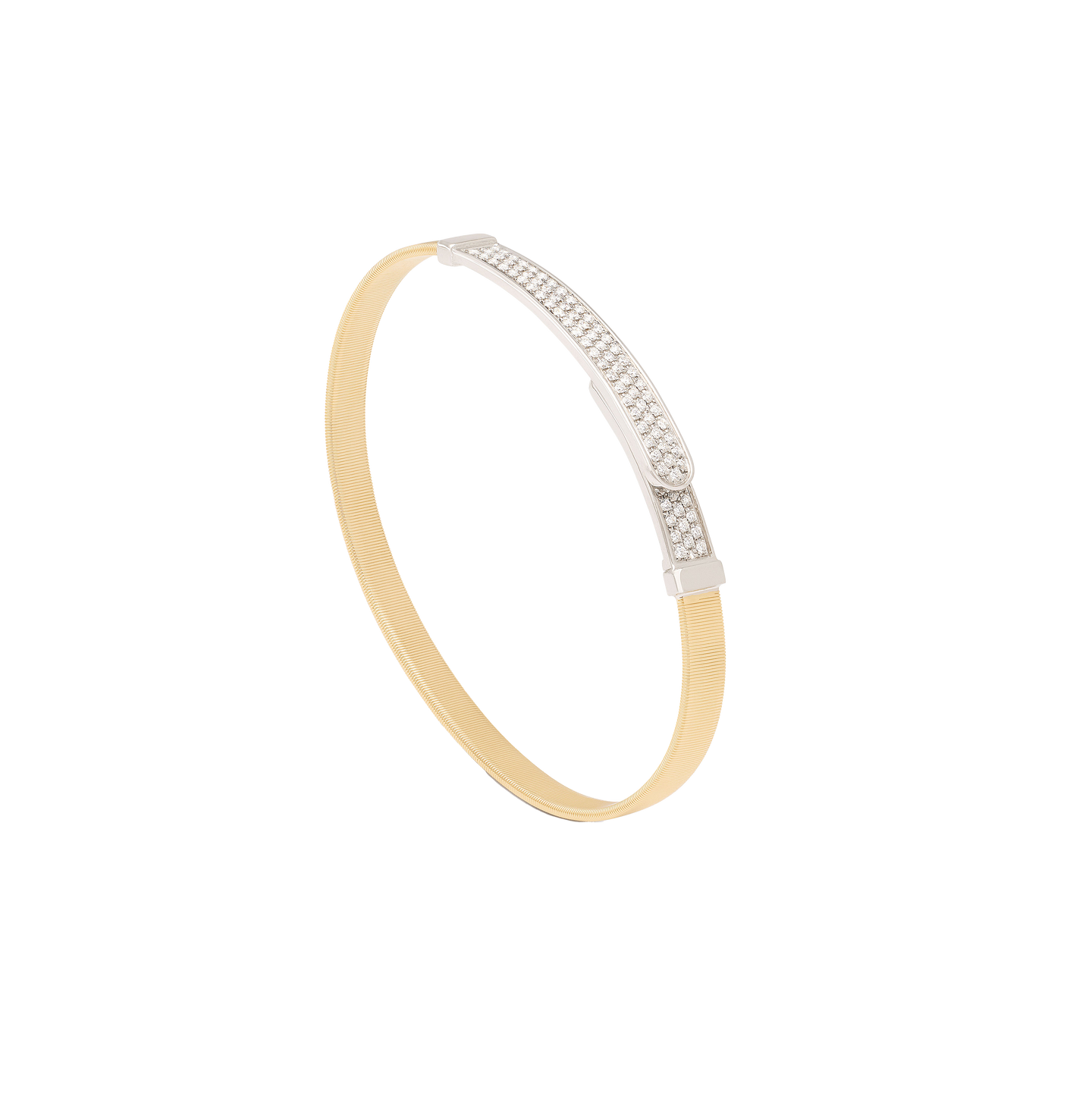 Marco Bicego Masai Mixed Metals Handmade Bangle with Diamonds