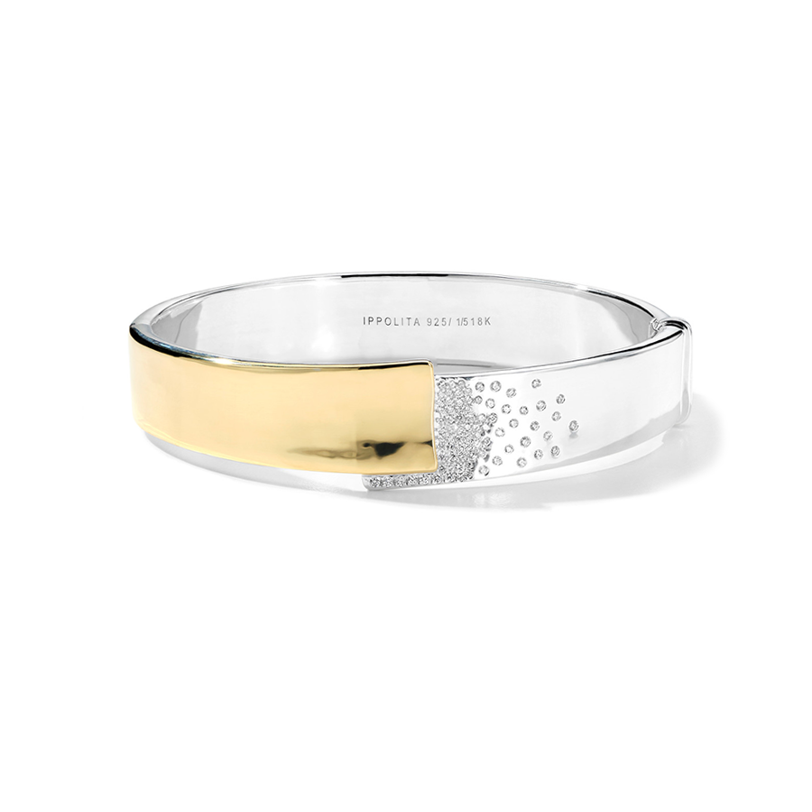 IPPOLITA Chimera Mixed Metals Wide Overlapping Cuff with Diamonds