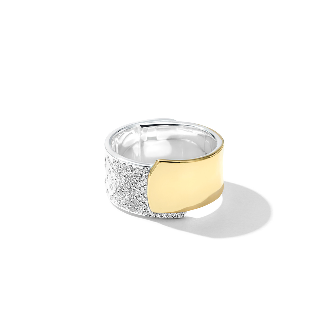 IPPOLITA Chimera Mixed Metals Wide Juliet Ring with Diamonds