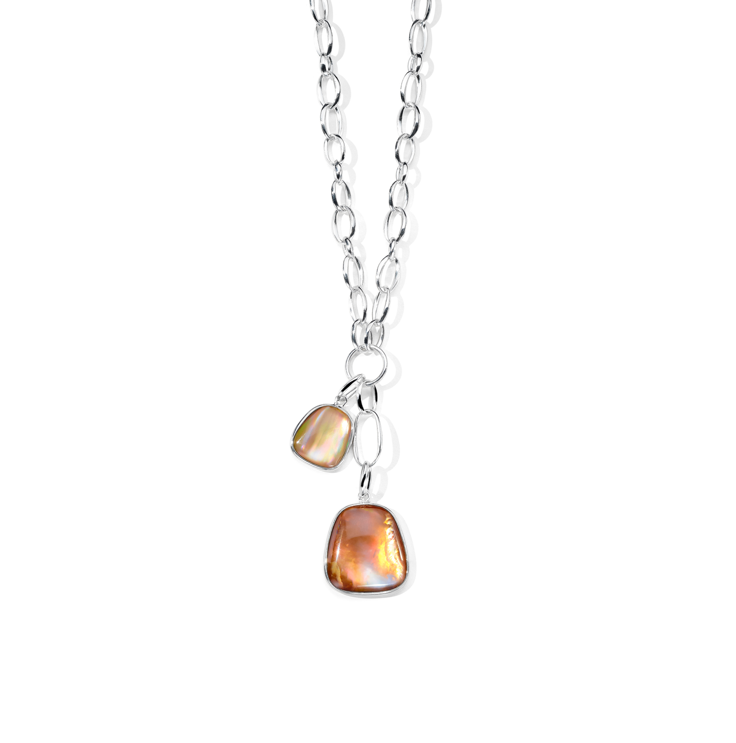 IPPOLITA Polished Rock Candy Keystone Pendants on Scultura Chain in Brown Shell